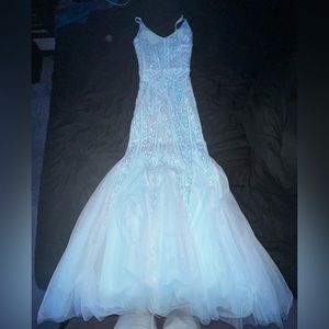 Mermaid Blue sequined gown